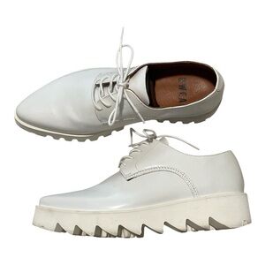 SWEAR London White Raver Treaded Sneaker Oxford, size 38 EUC gothcore